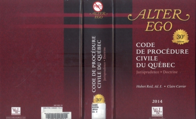 Hubert Reid, Ad. E. - Claire Carrier, <i>Code de procédure civile du Québec, Jurisprudence, Doctrine</i>, Alter Ego, Wilson & Lafleur, 2014.